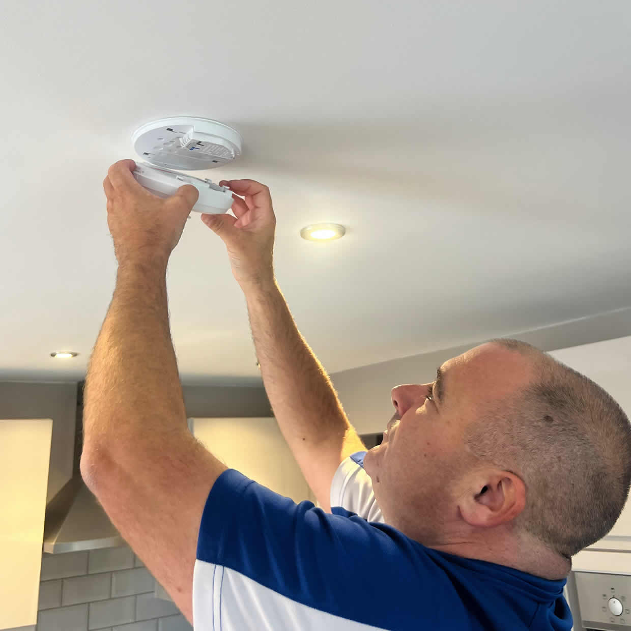 Different types of smoke and heat alarms installed in Southall